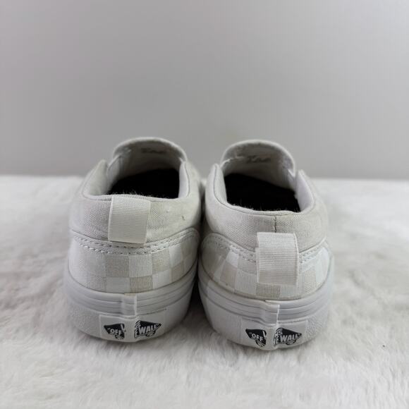Vans Checkerboard Slip-On Youth White Canvas Shoes Size 3 - Picture 4 of 8